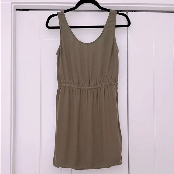 Olive Green Sleeveless Sun Dress - Picture 1 of 6